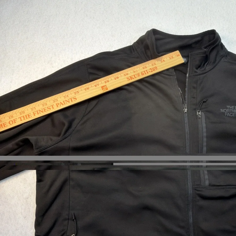 North Face Mens Zip Up Black  Lightweight Fleece Jacket size XXL 2XL VGUC